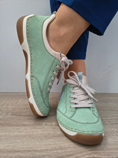 PANTOFI CASUAL DAMA RIEKER 55950-52 VERDE MINT