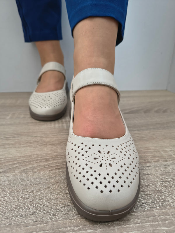 PANTOFI PERFORATI DAMA FORMAZIONE 3510801 CREM - imagine 4