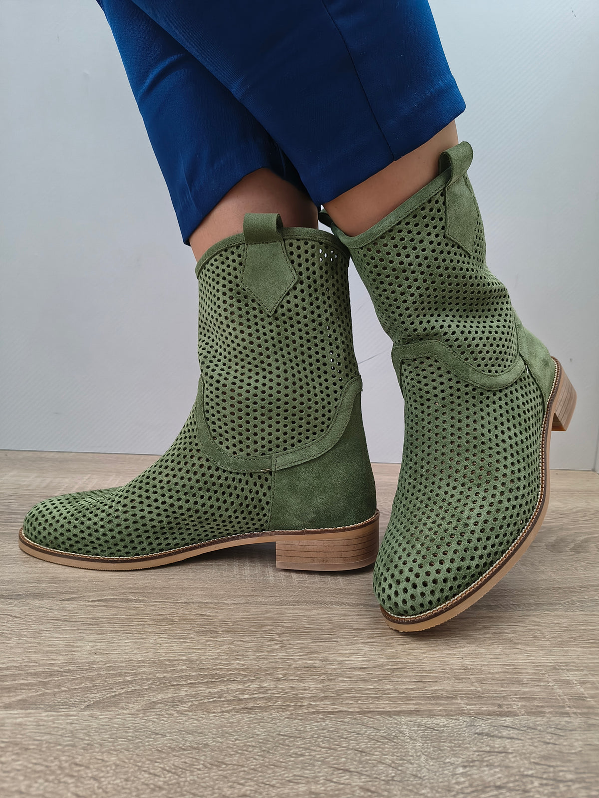 GHETE ELEGANTE DAMA DOGATI 095 3952-13 VERDE SUEDE 2410 - imagine 6