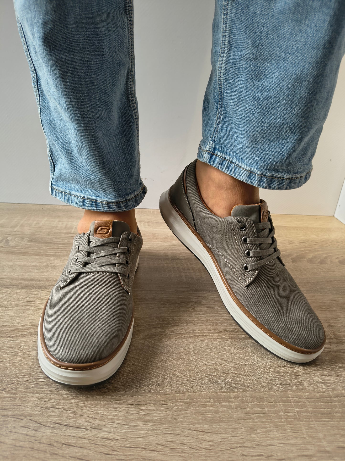 PANTOFI CASUAL BĂRBAȚI SKECHERS 65981 TPE BEJ