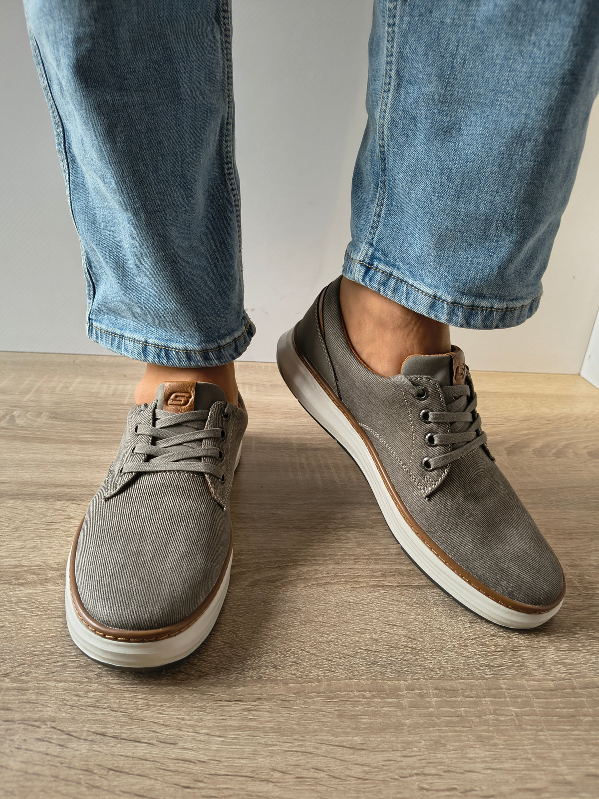PANTOFI CASUAL BĂRBAȚI SKECHERS 65981 TPE BEJ - imagine 7