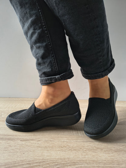 PANTOFI CASUAL DAMA SKECHERS 159089 BBK NEGRU