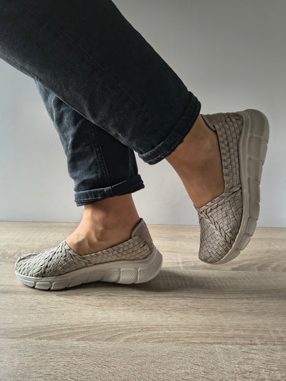 PANTOFI CASUAL DAMA SKECHERS 117323 TPE TAUPE + MULTICOLOR