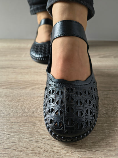 PANTOFI PERFORATI DAMA FORMAZIONE S9686 NEGRU