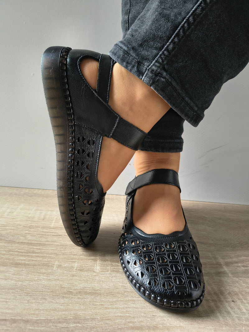 PANTOFI PERFORATI DAMA FORMAZIONE S9686 NEGRU - imagine 3