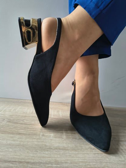 SANDALE ELEGANTE DAMA MARCO TOZZI 28337-44 NEGRU + AURIU + MARO