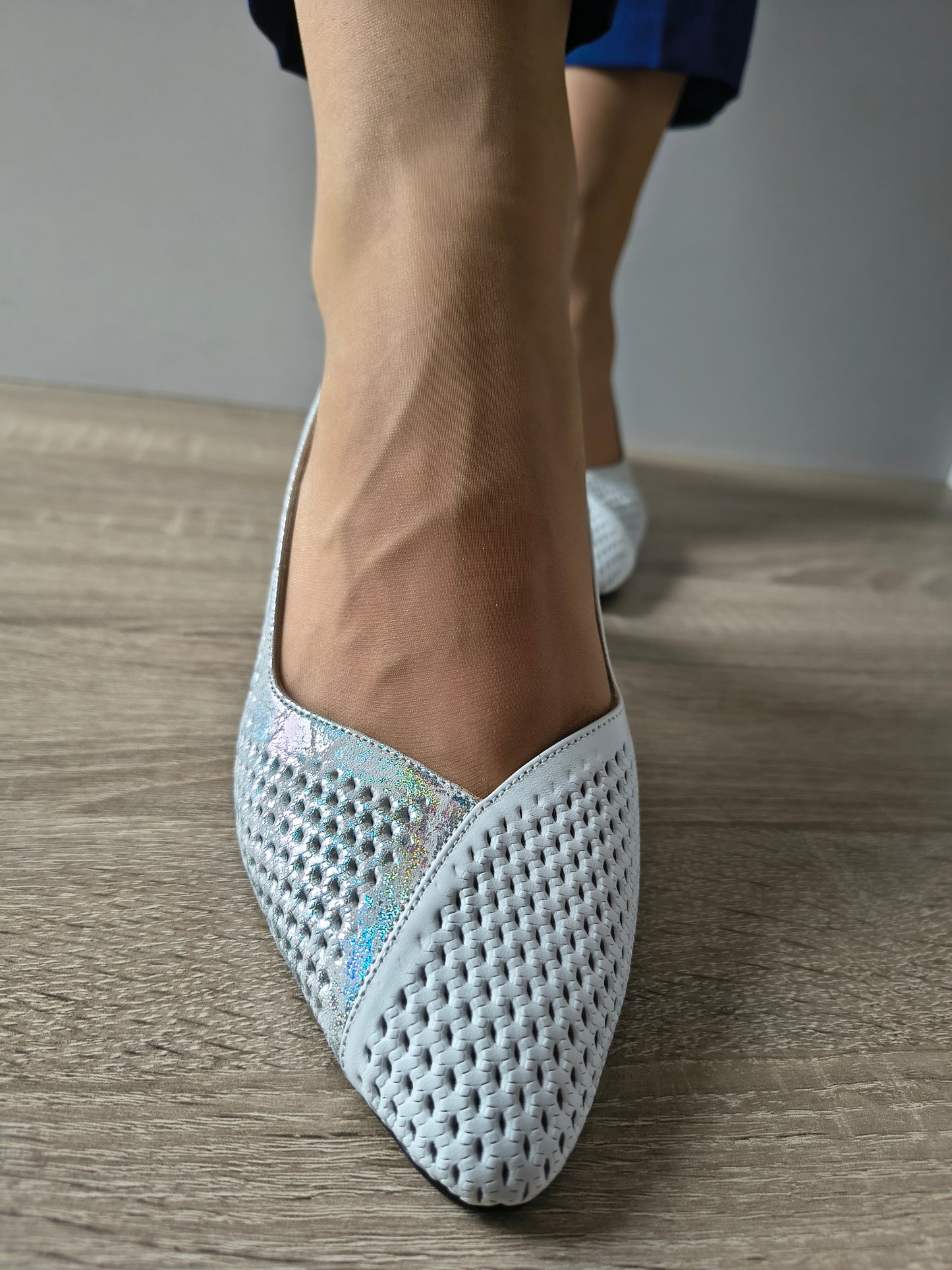 SANDALE ELEGANTE DAMA DOGATI 049 882-1 ALB + ARGINTIU