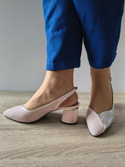 SANDALE ELEGANTE DAMA DOGATI 049 882-1 ROZ + ARGINTIU