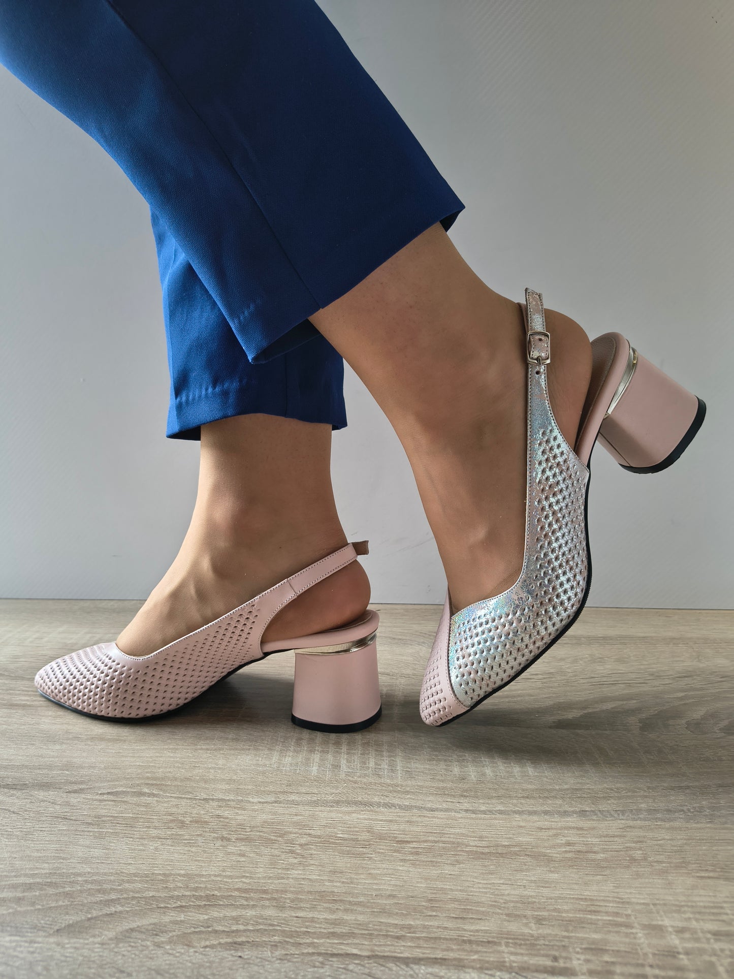 SANDALE ELEGANTE DAMA DOGATI 049 882-1 ROZ + ARGINTIU