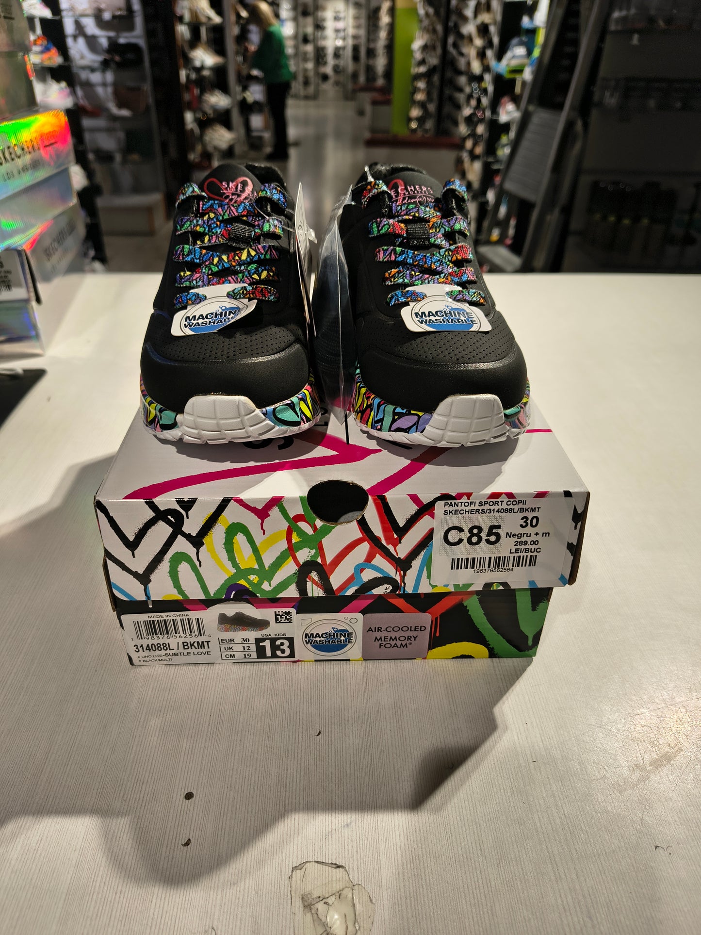 PANTOFI SPORT COPII SKECHERS 314088L BKMT NEGRU + MULTICOLOR