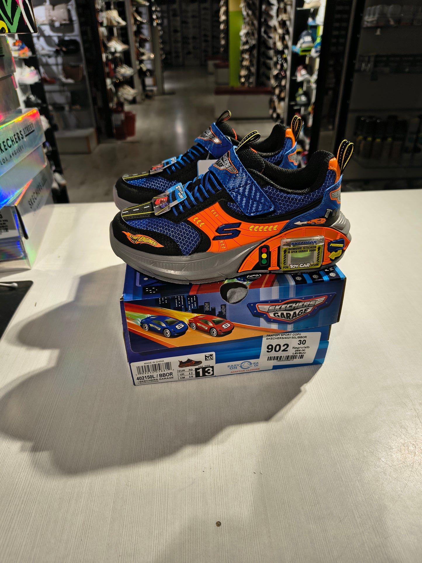PANTOFI SPORT COPII SKECHERS 402150L BBOR NEGRU/ALBASTRU/ORANGE