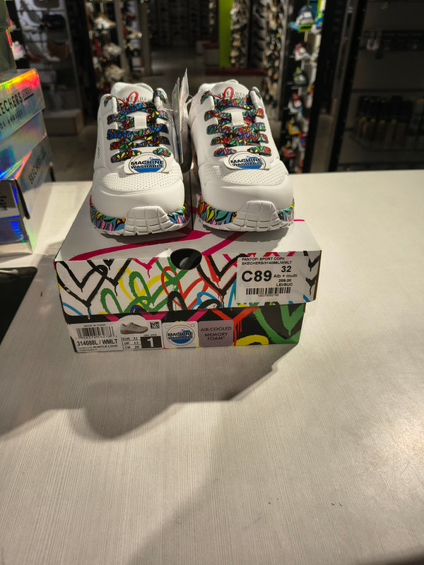 PANTOFI SPORT COPII SKECHERS 314088L WMLT ALB + MULTICOLOR - imagine 2