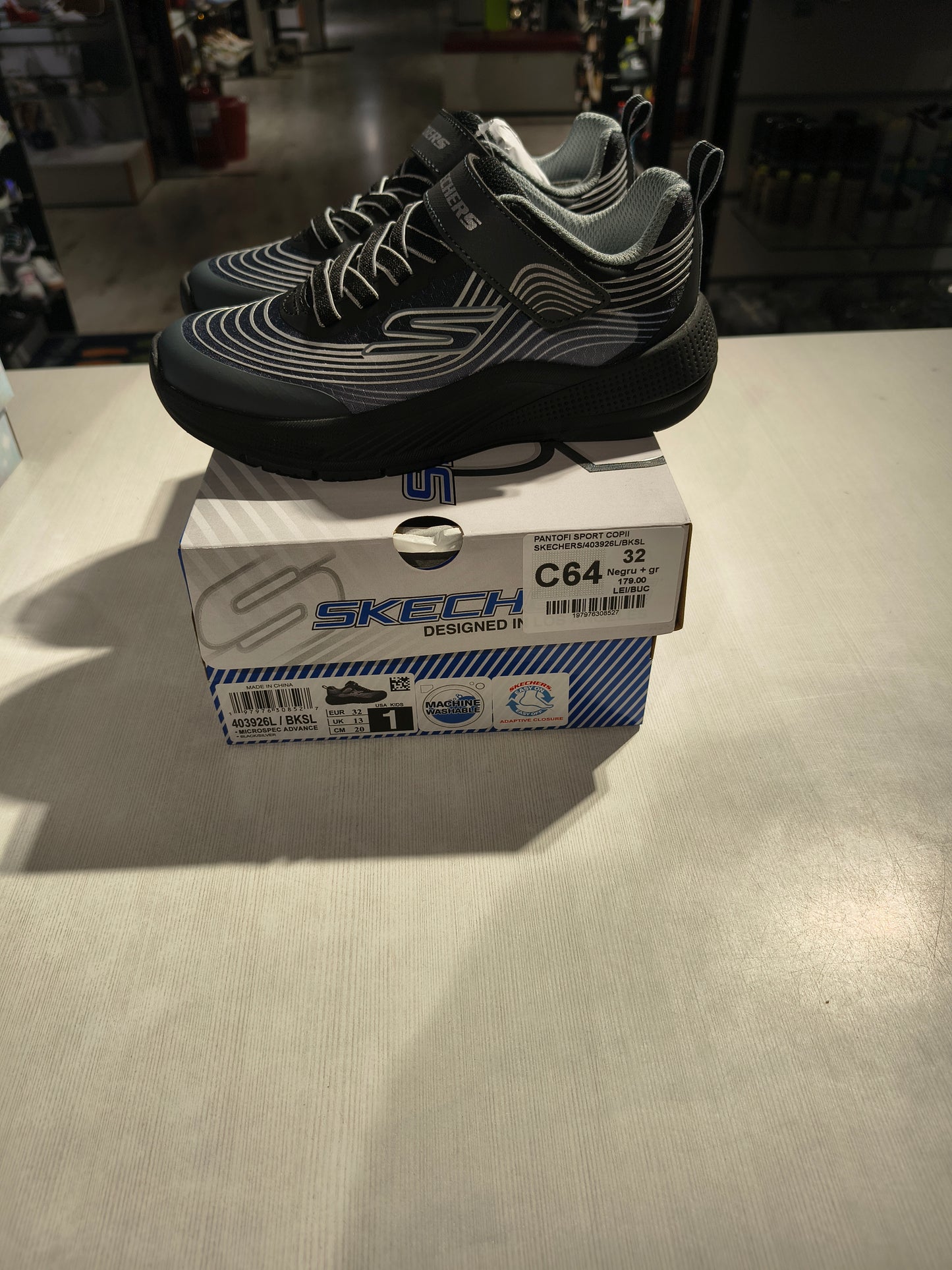 PANTOFI SPORT COPII SKECHERS 403926L BKSL NEGRU + GRI