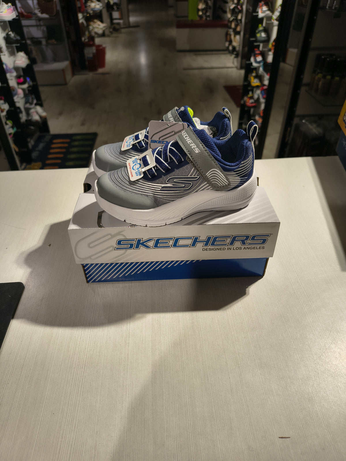 PANTOFI SPORT COPII SKECHERS 403926N NVLG ALBASTRU + GRI - imagine 3