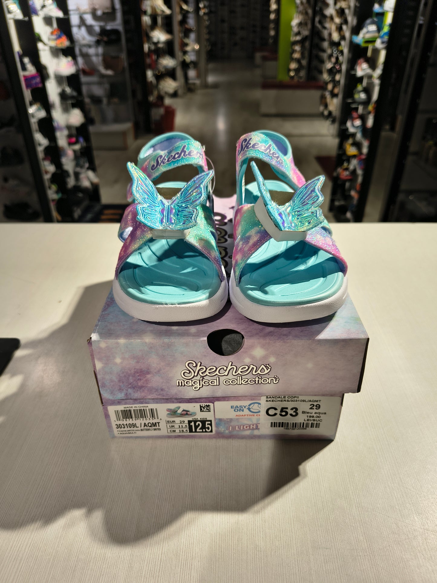 SANDALE COPII SKECHERS 303109L AQMT BLEU AQUA + COMB