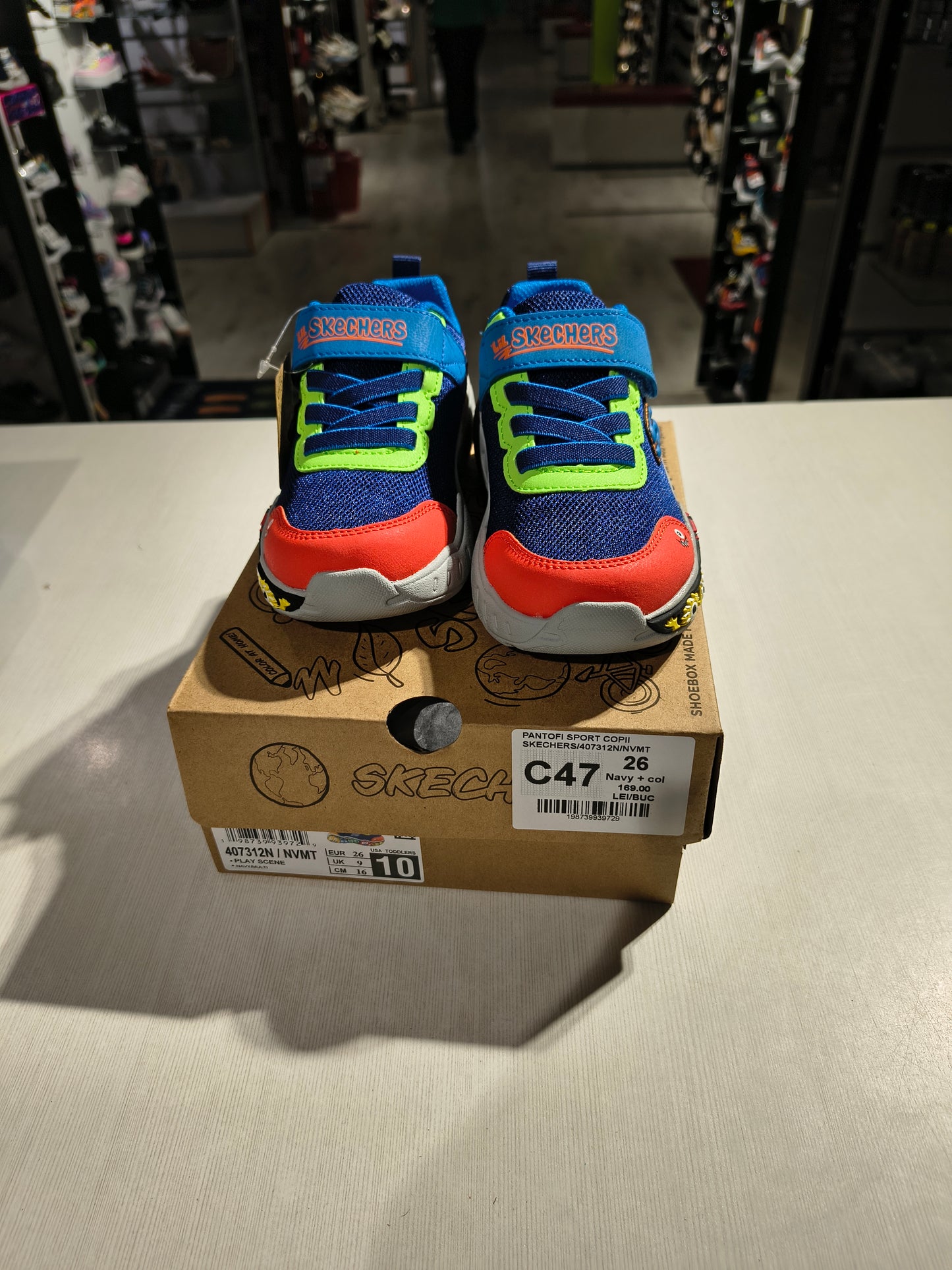 PANTOFI SPORT COPII SKECHERS 407312N NVMT NAVY + COLOR