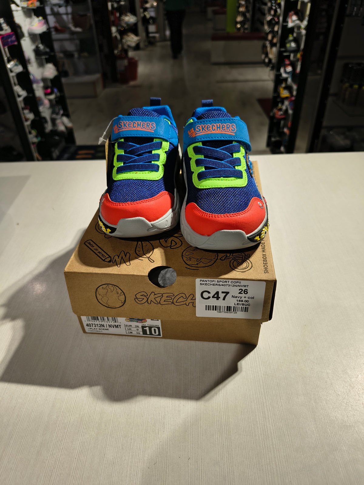 PANTOFI SPORT COPII SKECHERS 407312N NVMT NAVY + COLOR - imagine 2