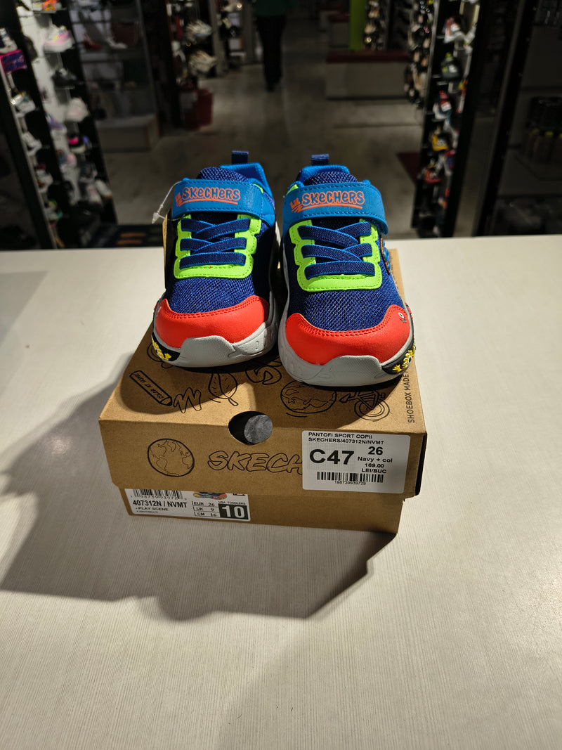 PANTOFI SPORT COPII SKECHERS 407312N NVMT NAVY + COLOR - imagine 2