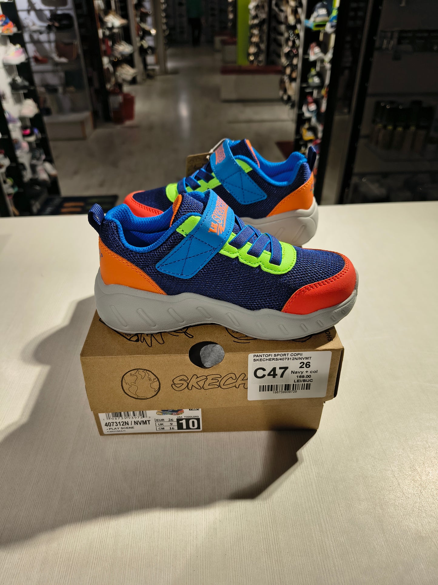 PANTOFI SPORT COPII SKECHERS 407312N NVMT NAVY + COLOR
