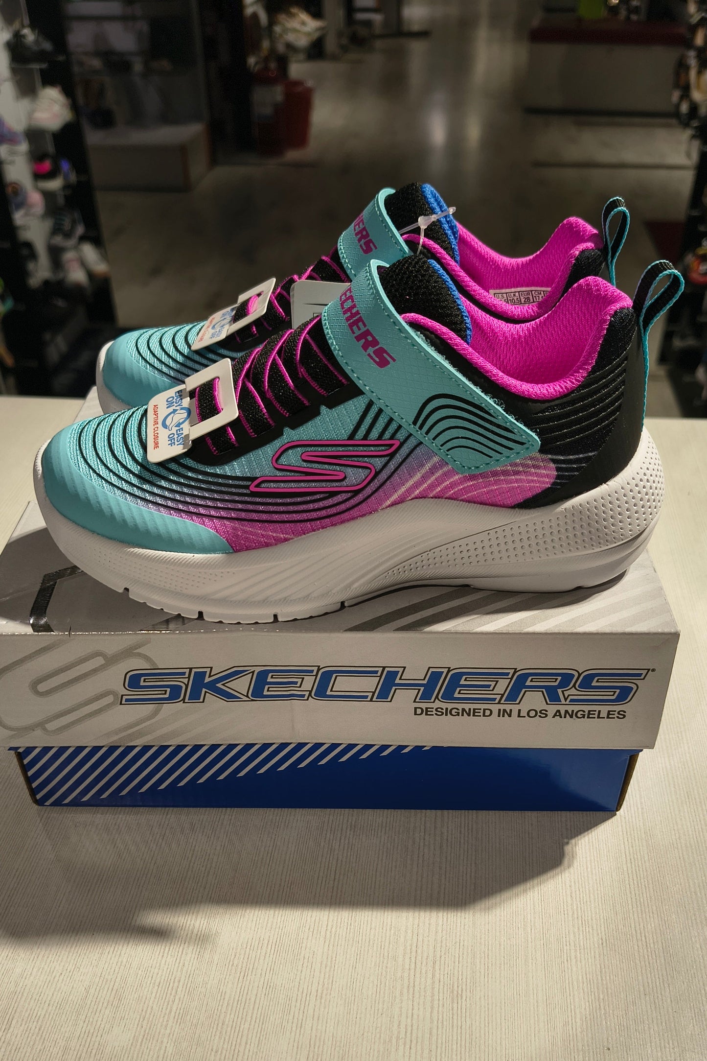 PANTOFI SPORT COPII SKECHERS 303575L AQPR AQUA/NEGRU/ROZ