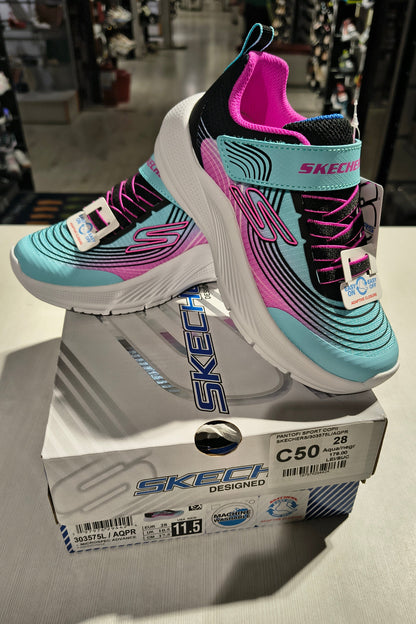 PANTOFI SPORT COPII SKECHERS 303575L AQPR AQUA/NEGRU/ROZ