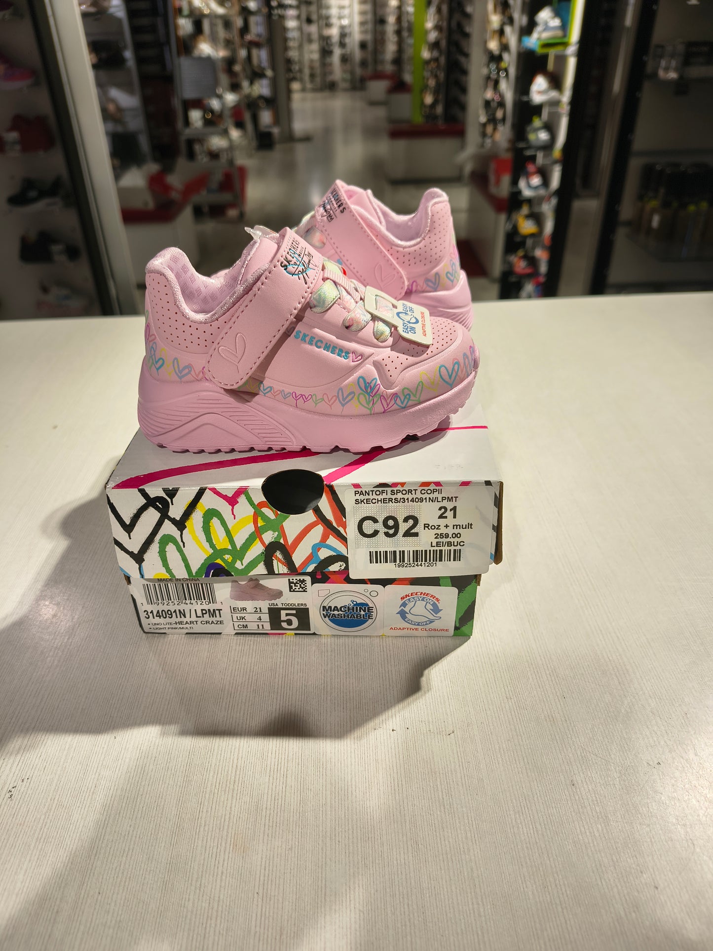 PANTOFI SPORT COPII SKECHERS 314091N LPMT ROZ + MULTICOLOR