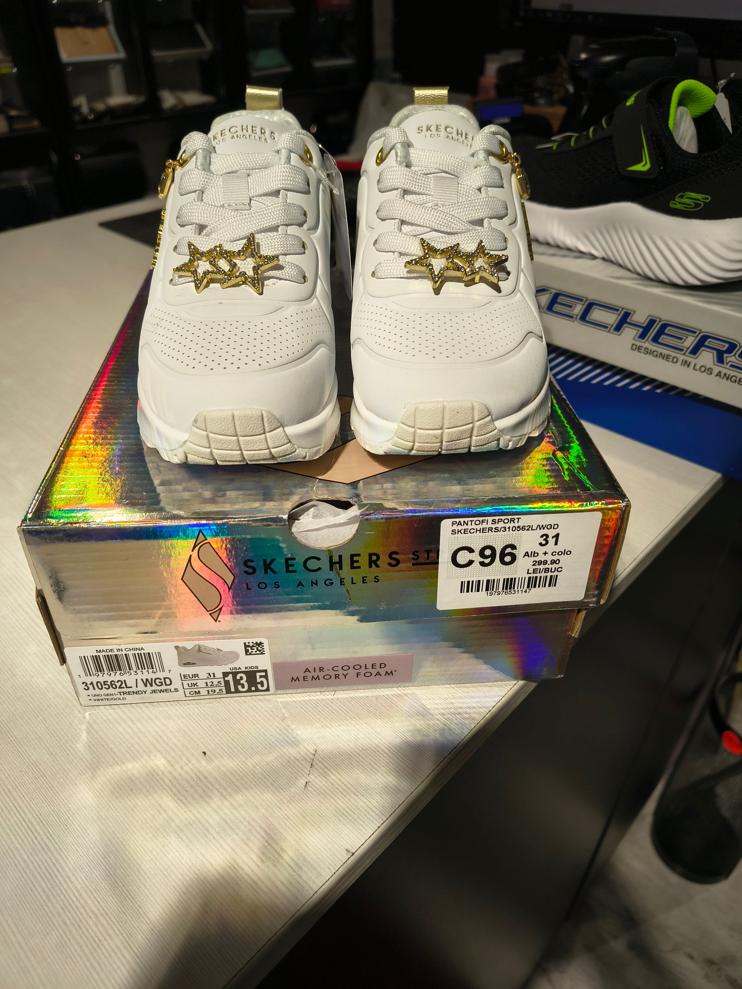 PANTOFI SPORT SKECHERS 310562L WGD ALB + COLOR