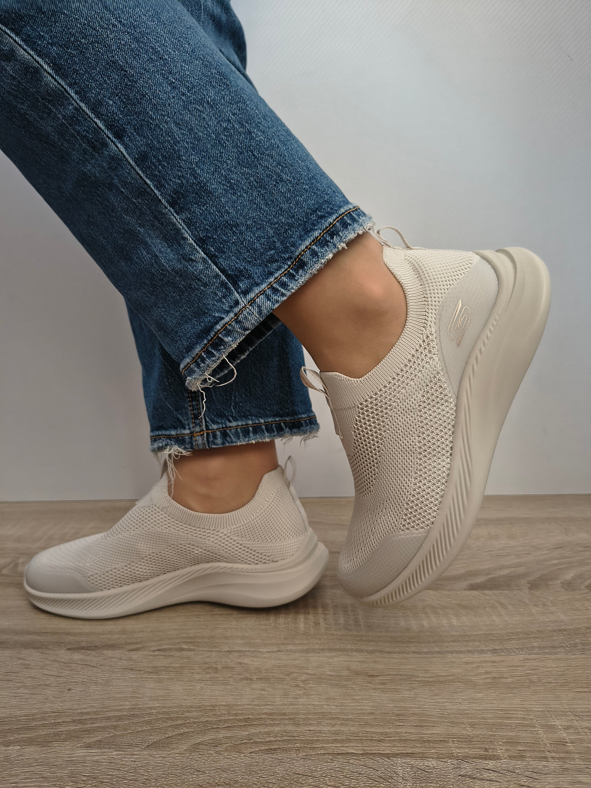 Pantofi Sport Damă Skechers 117734 Ofwt Bej Deschis - Textil - imagine 7