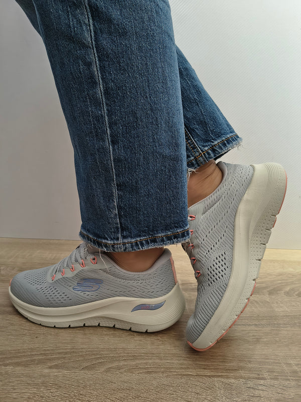 Pantofi Sport Damă Skechers 150051 Lgmt Gri Deschis - Textil - imagine 4
