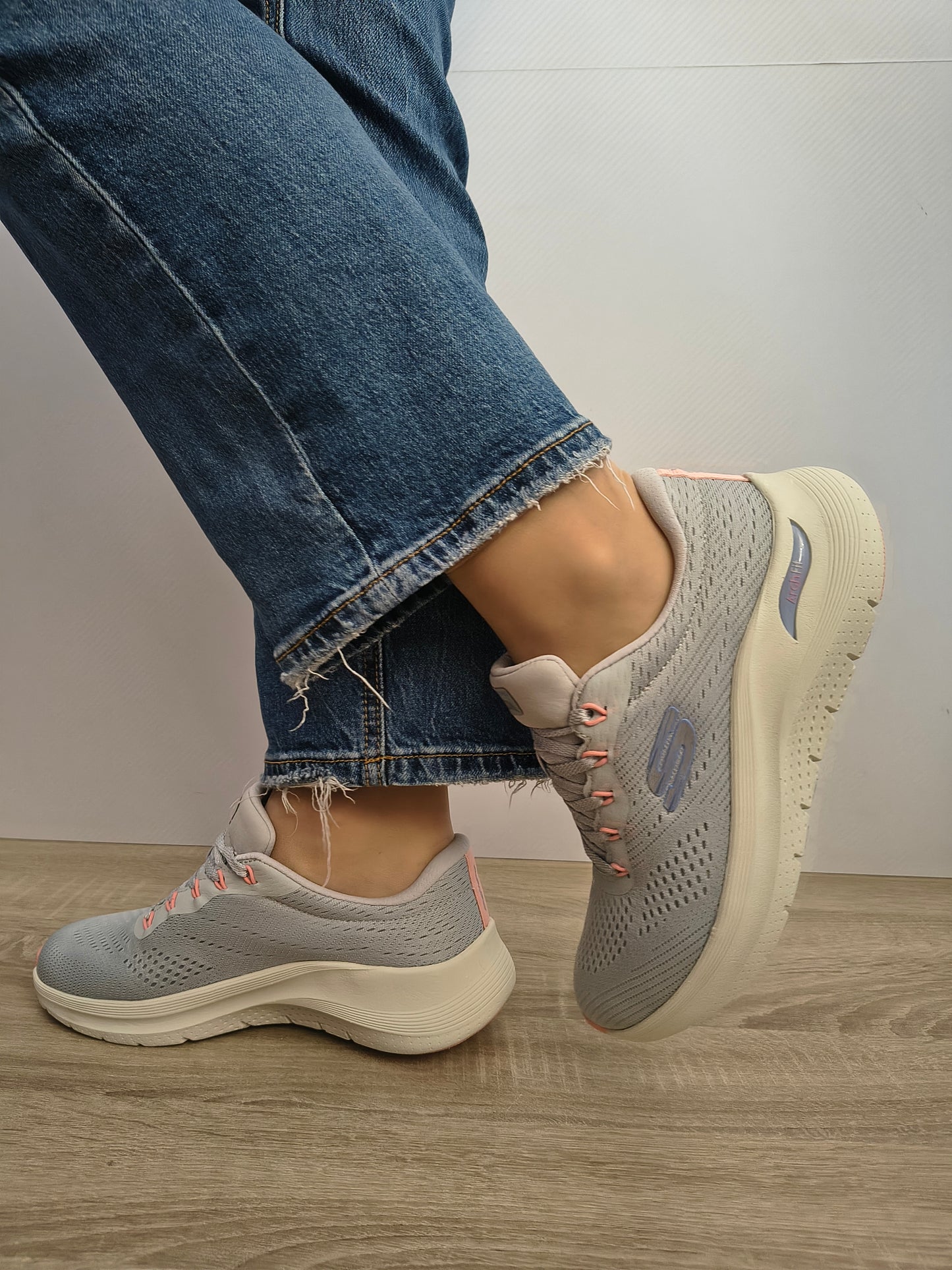 Pantofi Sport Damă Skechers 150051 Lgmt Gri Deschis - Textil