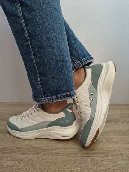 PANTOFI CASUAL DAMA SKECHERS 150404 SAGE ALB + VERNIL SAGE