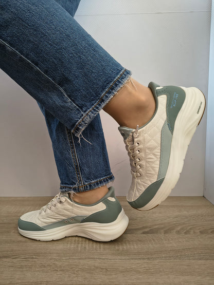 PANTOFI CASUAL DAMA SKECHERS 150404 SAGE ALB + VERNIL SAGE