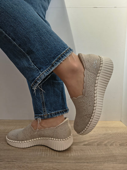 PANTOFI CASUAL DAMA SKECHERS 100904 TPE BEJ TAUPE