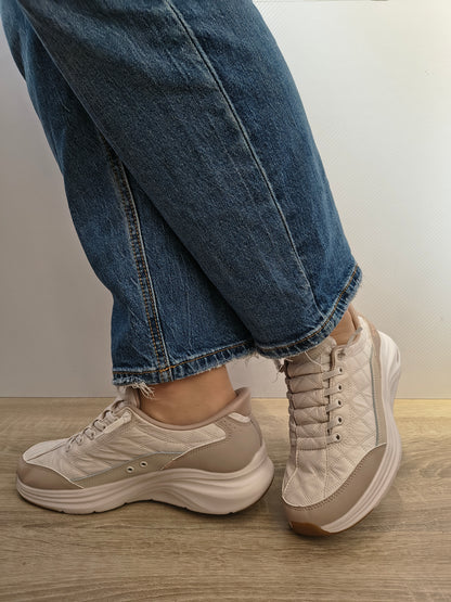 PANTOFI CASUAL DAMA SKECHERS 150404 NTTP NATURAL + TAUPE