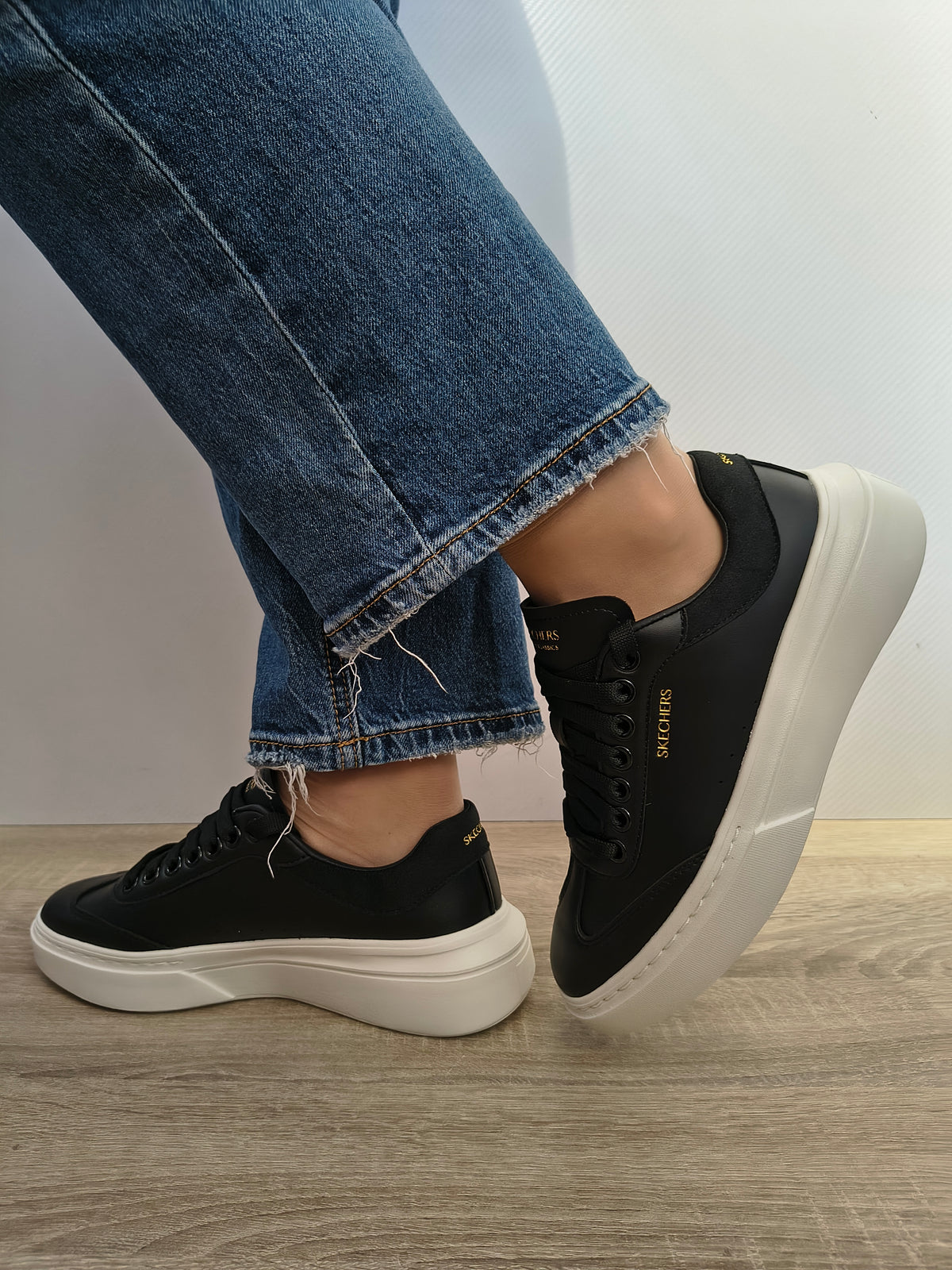 PANTOFI CASUAL SKECHERS 185060 BLK NEGRU - imagine 7