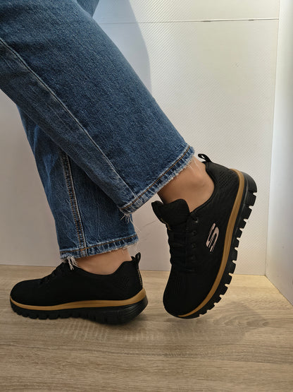 PANTOFI SPORT DAMĂ SKECHERS 12615 BKRG NEGRU