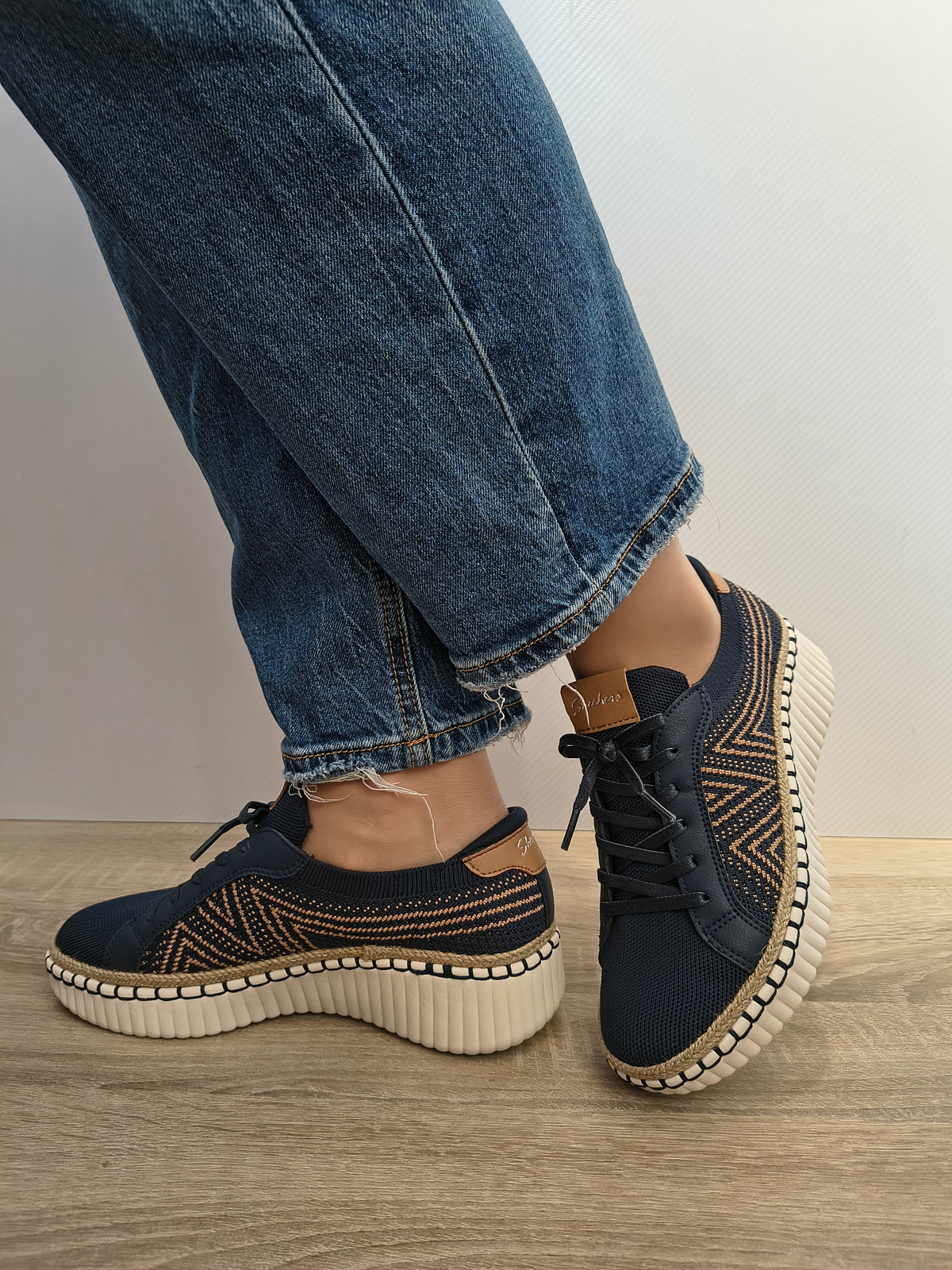 PANTOFI CASUAL DAMĂ SKECHERS 100716 NVY NAVY - imagine 2