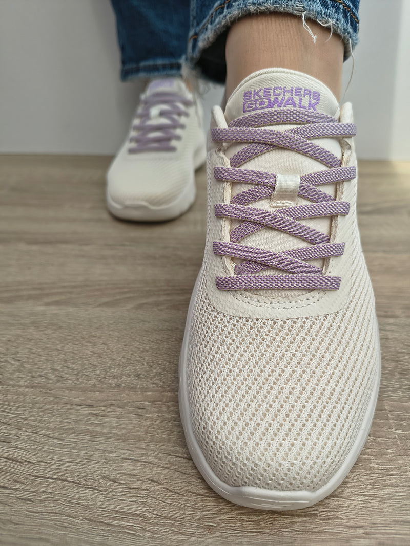 PANTOFI SPORT DAMA SKECHERS 125516 OFWT CREM/LILA - imagine 5