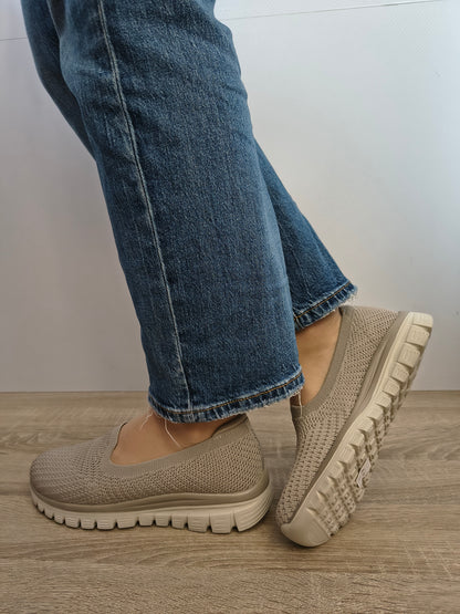 PANTOFI CASUAL DAMA SKECHERS 100962 TPE BEJ TAUPE