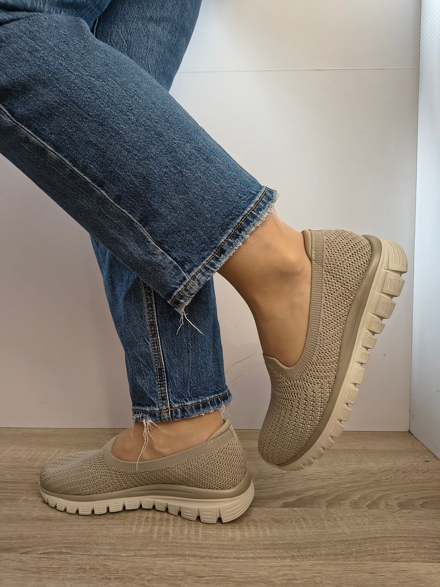 PANTOFI CASUAL DAMA SKECHERS 100962 TPE BEJ TAUPE