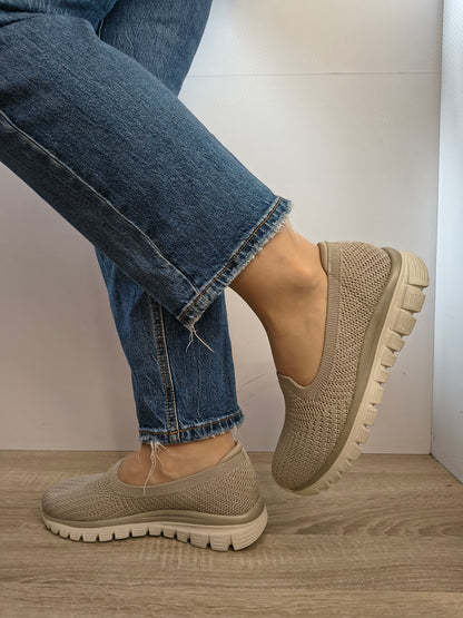 PANTOFI CASUAL DAMA SKECHERS 100962 TPE BEJ TAUPE