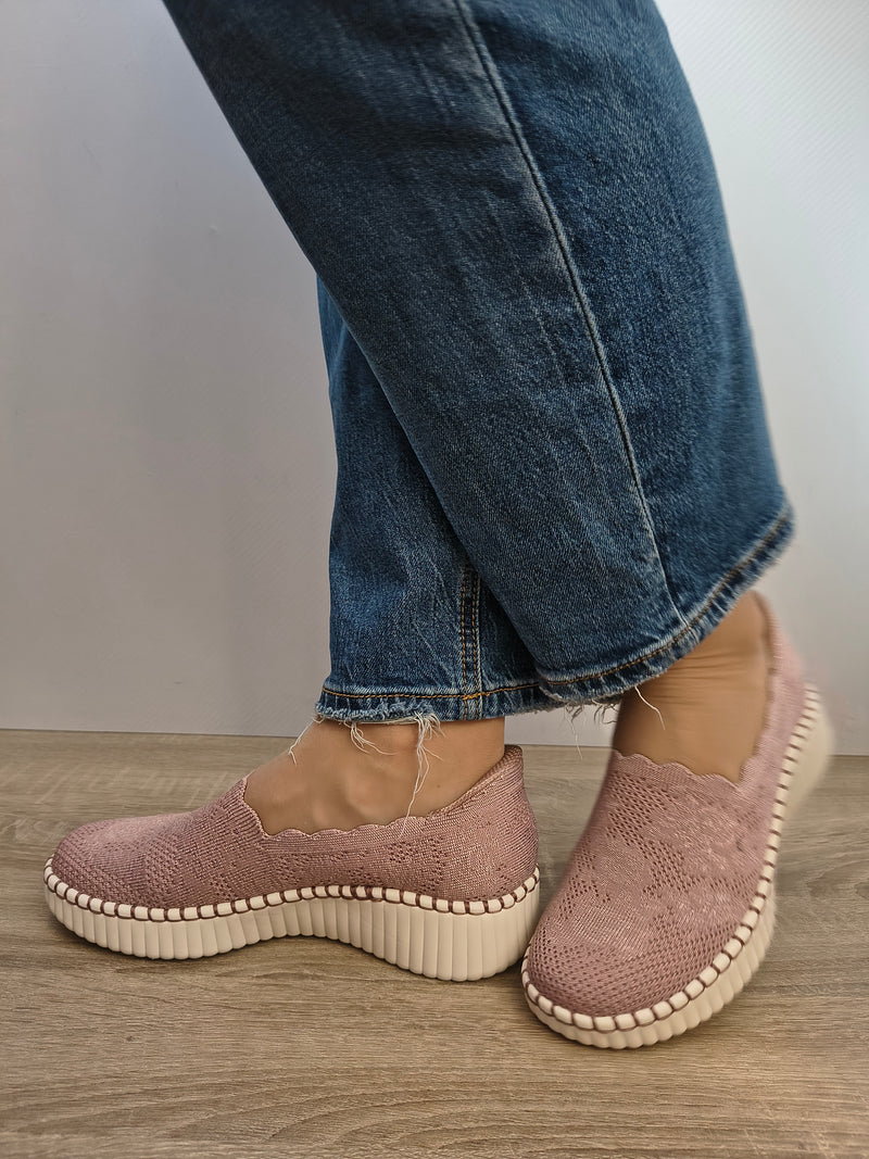 PANTOFI CASUAL DAMA SKECHERS 100904 MVE ROZ MAUVE - imagine 2