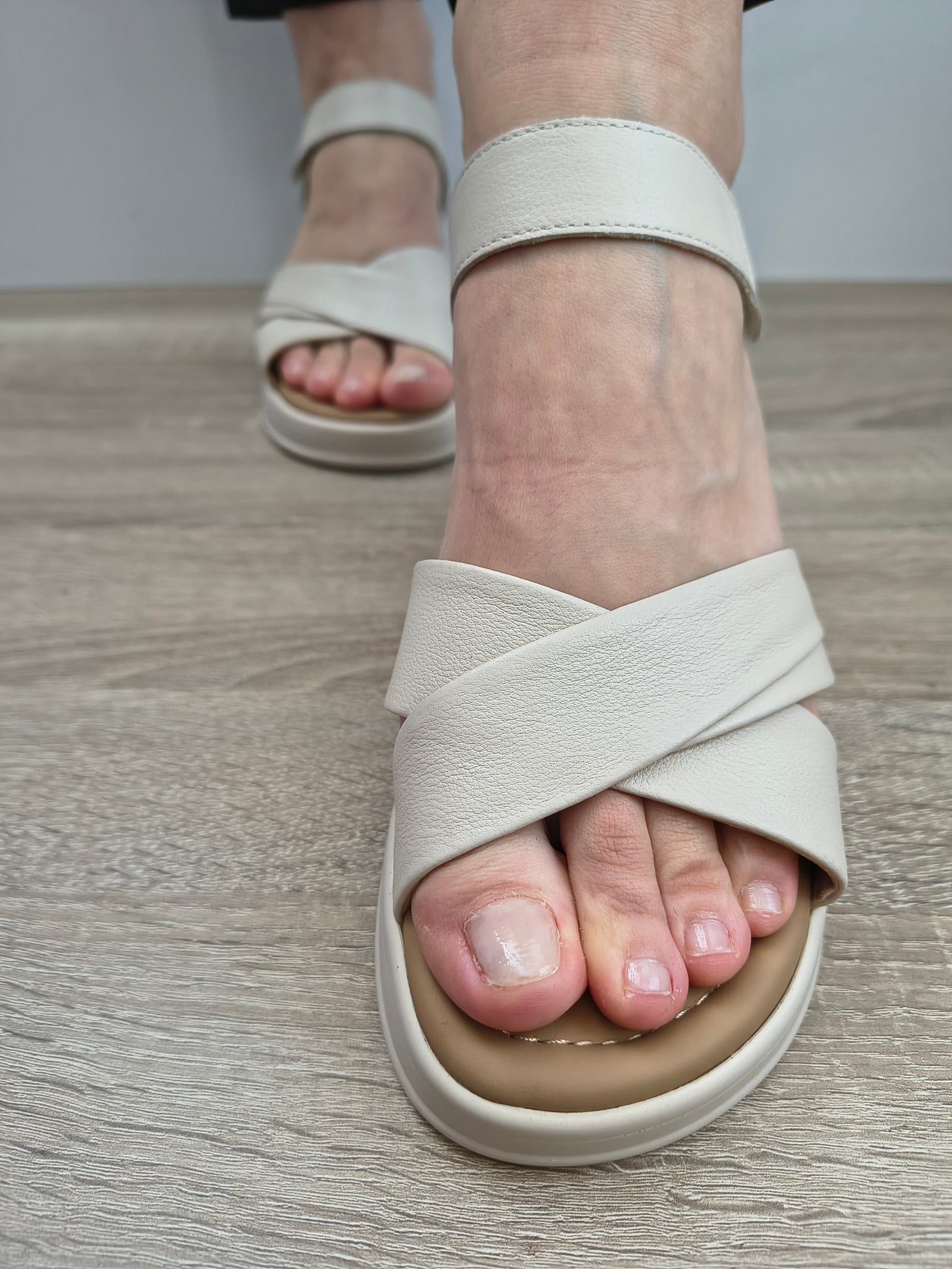 Sandale Casual Damă Formazione 5013 Crem - Piele Naturală