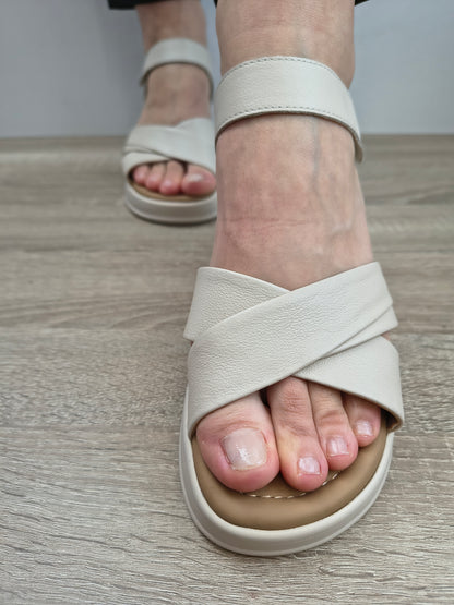 Sandale Casual Damă Formazione 5013 Crem - Piele Naturală