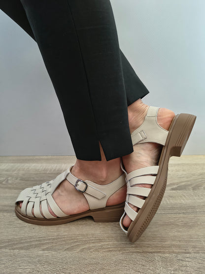 Sandale Casual Damă Formazione 5250 Bej - Piele Naturală