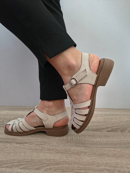 Sandale Casual Damă Formazione 5250 Bej - Piele Naturală