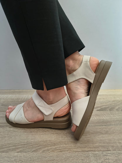 Sandale Casual Damă Formazione 21135 Cream - Piele Naturală