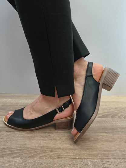 Sandale Casual Damă Formazione 352-1 Negru - Piele Naturală