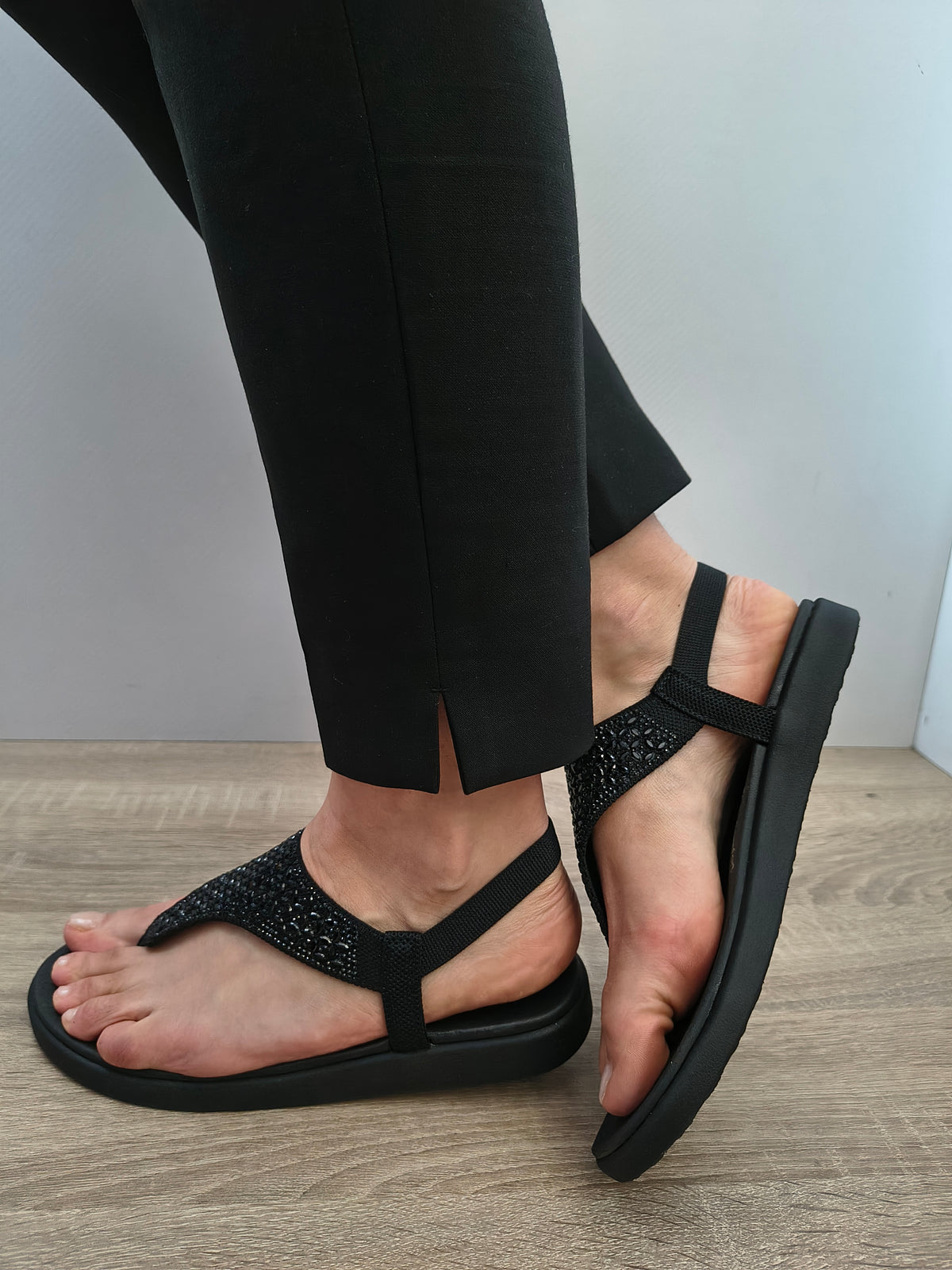 Sandale Casual Damă Skechers 163636 Bbk Negru - Textil - imagine 4
