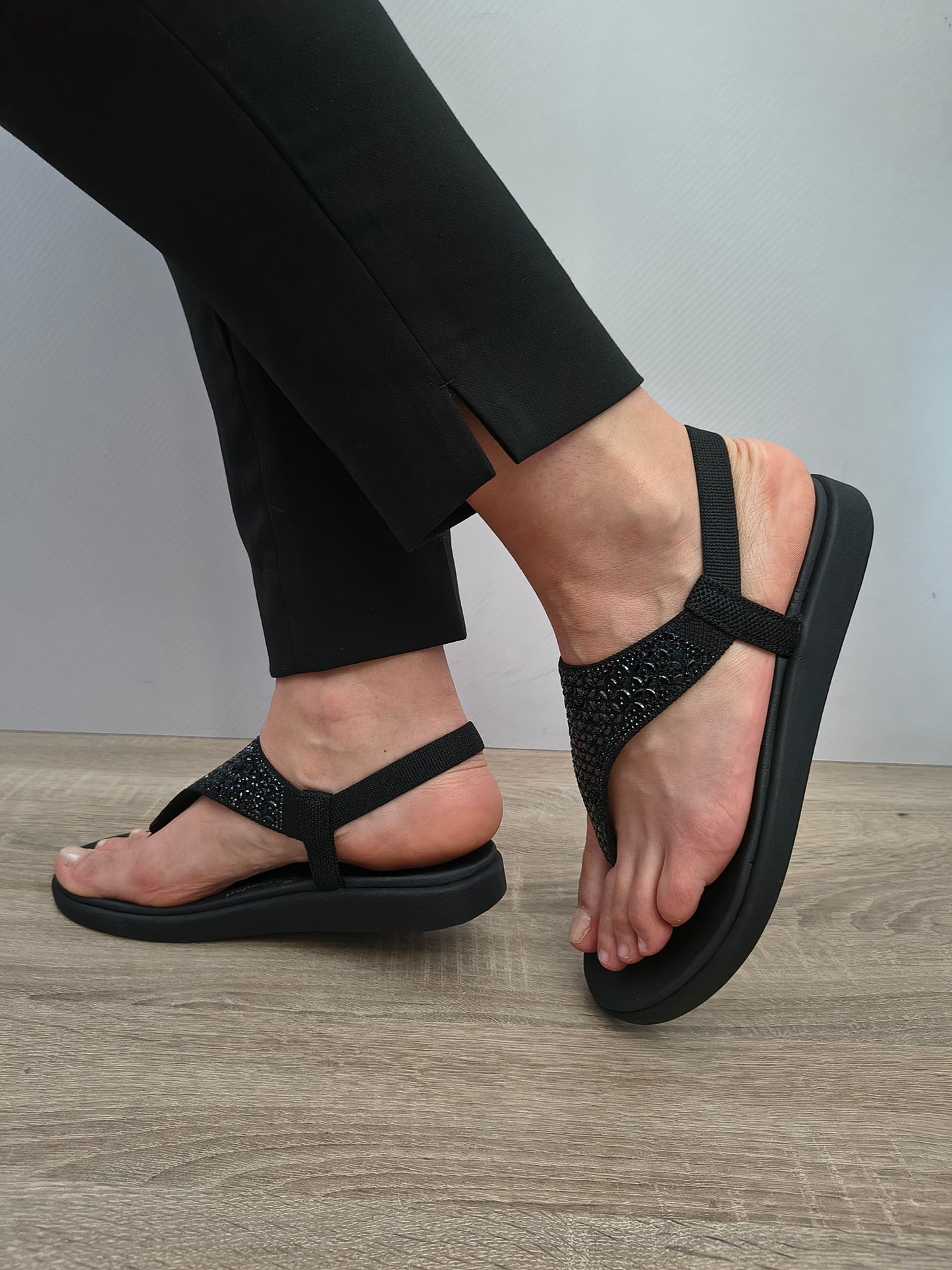 Sandale Casual Damă Skechers 163636 Bbk Negru - Textil